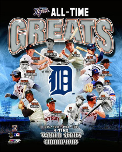Detroit Tigers "All-Time Greats" (13 Legends) Premium Poster Print - Photofile Inc.