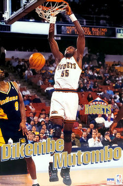 Dikembe Mutombo "PowerSlam" Denver Nuggets NBA Action Poster - Starline 1995