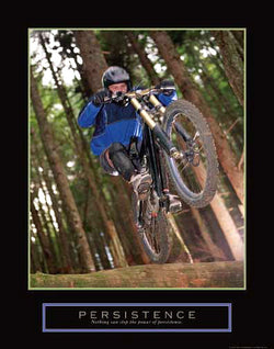 Off-Road Mountain Biking "Persistence" Motivational Poster - Front Line