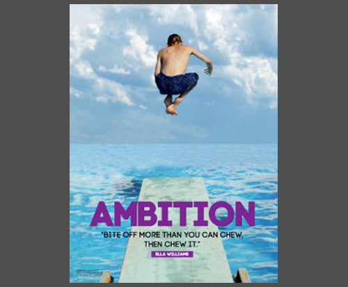 Swimming off Diving Board "Ambition" (Bite Off More Than You Can Chew) Poster - Jaguar