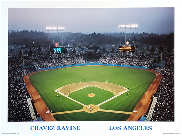 Los Angeles Dodgers Dodger Stadium at Chavez Ravine Premium Poster Print - Stadium Views 1992