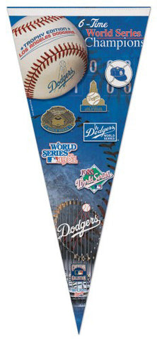 LA/Brooklyn Dodgers 6-Time World Champs EXTRA-LARGE Premium Felt Pennant - Wincraft