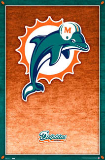 Miami Dolphins Official NFL Team Logo Poster - Costacos Sports