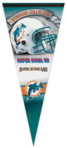 Miami Dolphins 2-Time Super Bowl Champions EXTRA-LARGE Premium Pennant