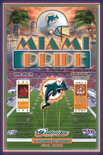 Miami Dolphins "History of Victory" 2-Time Super Bowl Champions Poster - Action Images