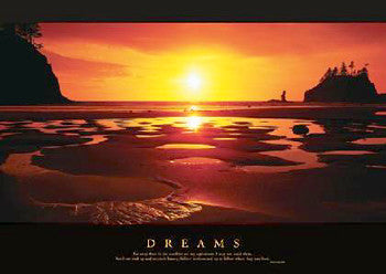 Ocean Sunset at Low Tide "Dreams" Motivational Poster - Pyramid 2004