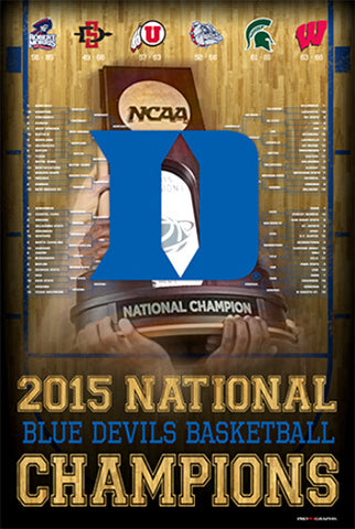 Duke Blue Devils 2015 NCAA Basketball Champions Commemorative Poster - ProGraphs Inc.