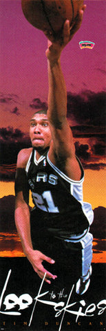 Tim Duncan "Look to the Skies" DOOR-SIZED San Antonio Spurs Poster - Costacos 1998