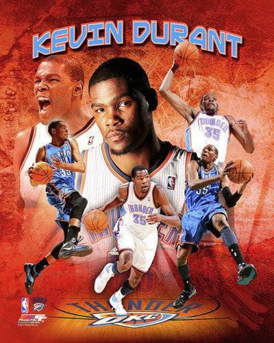 Kevin Durant "Thundering" Oklahoma City Thunder Premium 16x20 Poster Print