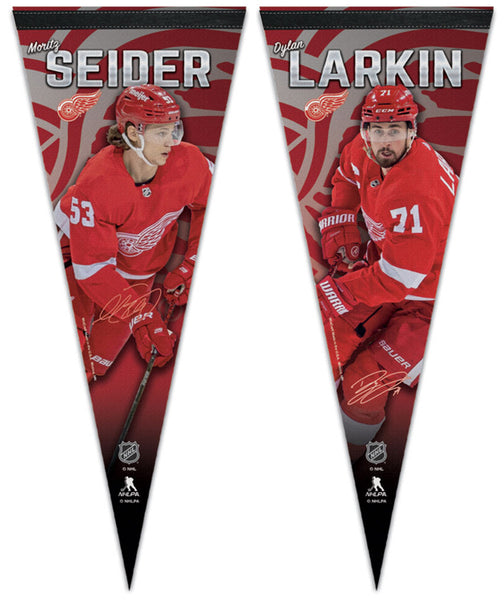Dylan Larkin and Moritz Seider Detroit Red Wings Superstars Premium Felt Collector's Pennants - Wincraft Inc.