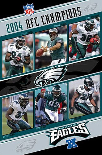 Philadelphia Eagles 2004 NFC Champions 6-Player Action Poster - Costacos Sports