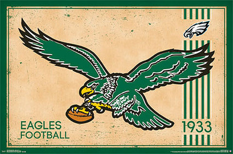 Philadelphia Eagles NFL Heritage Series Official Retro Logo Poster - Costacos Sports