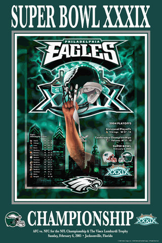 Philadelphia Eagles 'Super Season 2004' (Super Bowl XXXIX) Poster - Action  Images – Sports Poster Warehouse
