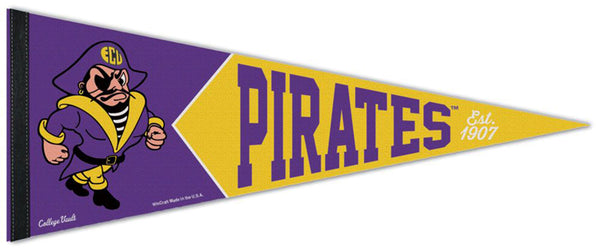 East Carolina University ECU Pirates College Vault 1983-98-Style NCAA Team Premium Felt Pennant - Wincraft Inc.