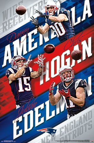 New England Patriots "Receiver Trio" (Edelman, Amendola, Hogan) Poster - Trends International