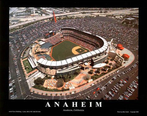 Los Angeles Angels Stadium "From Above" Premium Poster Print - Aerial Views Inc.