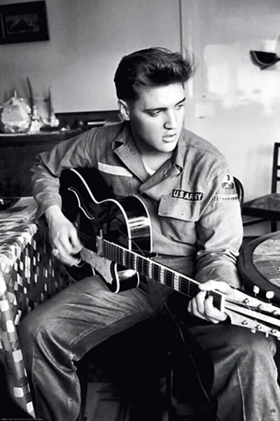 Elvis Presley "U.S. Army Crooner" (c.1957) Classic Rock and Roll Music Poster - Reinders Posters