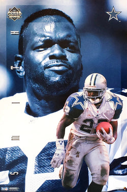 Emmitt Smith "Power" Dallas Cowboys NFL Football Vintage Original Action Poster - Costacos Brothers 1995