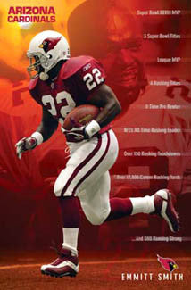 Emmitt Smith "Still Running Strong" Arizona Cardinals NFL Action Poster - Costacos 2004