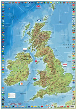The Ultimate British Isles and Ireland Wall Map Poster w/120 County Flags - Chartex Inc. (UK)