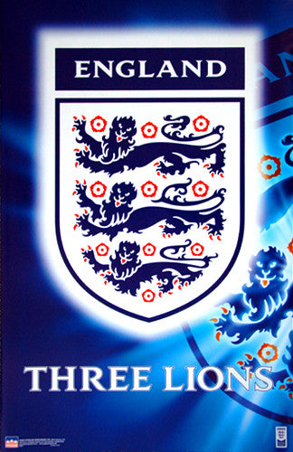 Team England Football Three Lions Crest Poster - Starline Inc.