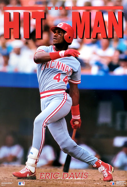Eric Davis "The Hit Man" (1991) Cincinnati Reds MLB Action Poster - Costacos Brothers