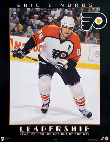 Eric Lindros "Leadership" Philadelphia Flyers Motivational Poster - Norman James Corp. 1998