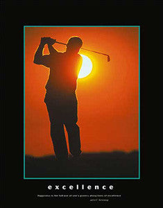 "Excellence" Motivational Golf Poster (Kennedy Quote) - Eurographics 16x20