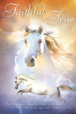 White Horse "Faithful and True" (Revelation 19:11) Inspirational Poster - Slingshot Publishing
