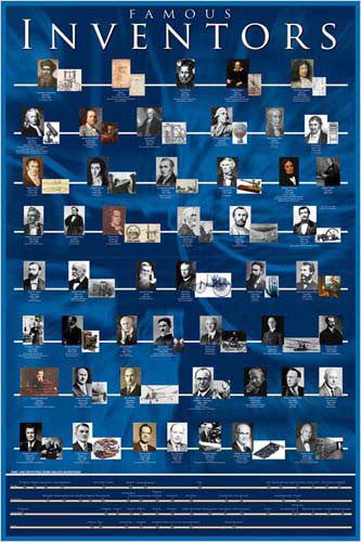 Famous Inventors Historical Educational Wall Chart Poster - Eurographics Inc.