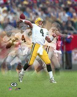 Brett Favre "Go Deep" (Multi-Exposure) Green Bay Packers Premium Poster Print - Photofile Inc.