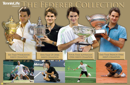 Roger Federer "Grand Slam Collection" Tennis Poster - Tennis Life Inc.