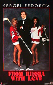 Sergei Fedorov "From Russia With Love" Detroit Red Wings Poster - Costacos 1992