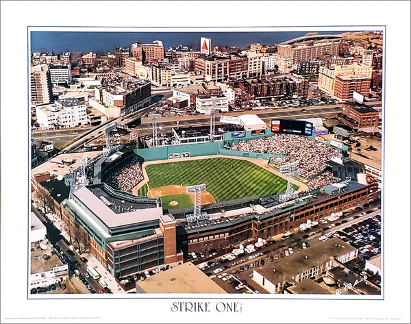 Fenway Park "Strike One" Aerial View Gameday Poster Print - Everlasting Images