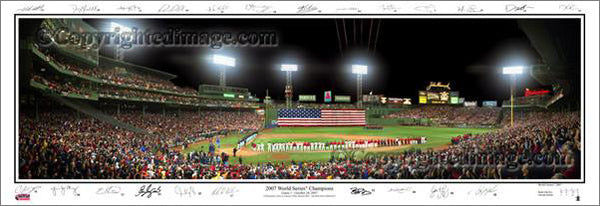 Boston Red Sox 2007 World Series Champions Panoramic Poster Print (w/25 Sigs.) - Everlasting Images