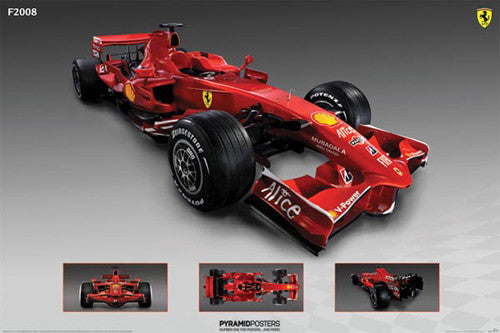 Ferrari F2008 Formula 1 Race Car Poster - Pyramid Posters