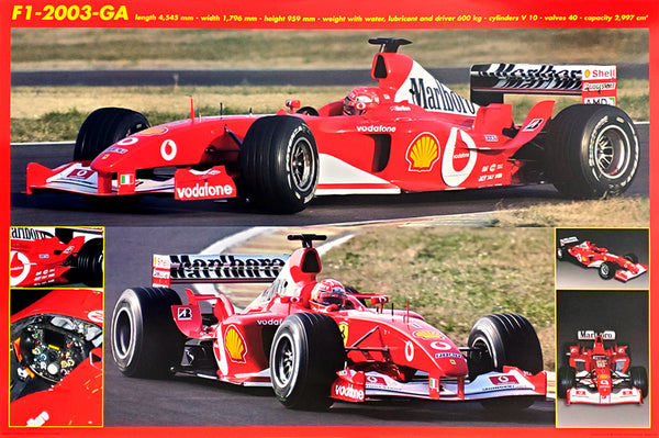 Ferrari F1-2003-GA Official Race Car Poster - Nuova Arti Grafiche (Italy)