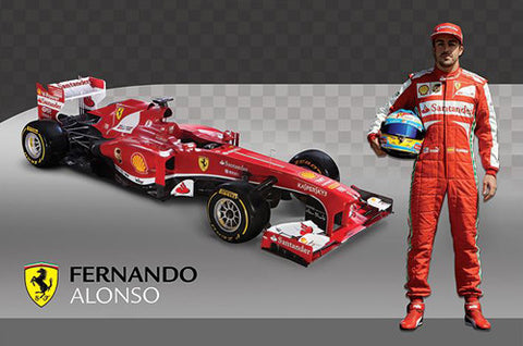 Fernando Alonso Poster Scuderia Ferrari F1 Formula One Wall Art Print 