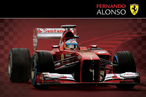 Ferrari F138 Fernando Alonso Formula One Action Poster (2013) - Pyramid International