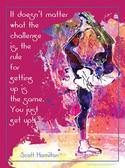Figure Skating "Just Get Up!" (Scott Hamilton Quote) Motivational Poster - Jaguar