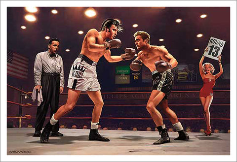 Boxing "Final Round" Elvis vs. James Dean Poster Print by Chris Consani - Image Conscious