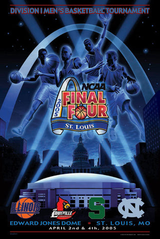 NCAA Men's Basketball Final Four 2005 "Four Logos" Official Poster - Action Images