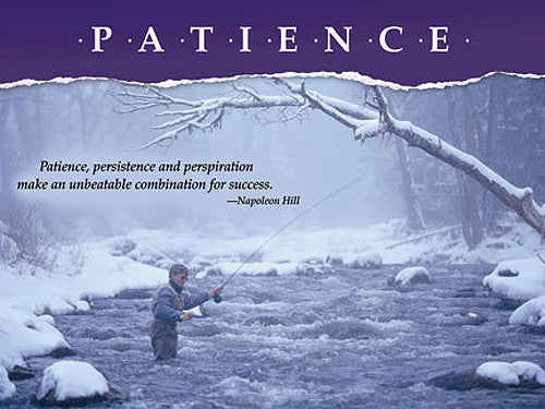 Fishing "Patience" (Fly Fishing in Winter) Motivational Poster - Jaguar Inc.