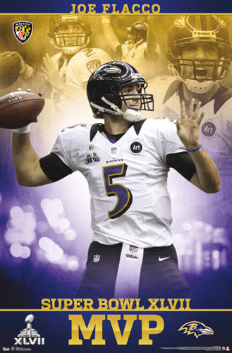 Joe Flacco Super Bowl XLVII MVP (2013) Baltimore Ravens Commemorative Poster - Costacos