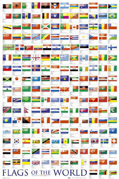 Flags of the World Wall Chart Poster - GB Eye Ltd.