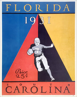 Florida Gators Football 1931 vs. South Carolina Vintage Program Cover 22x28 Poster Print - Asgard Press