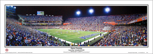 Florida Gators "Gator Country" Griffin Stadium Game Night Panoramic Poster - Everlasting Images