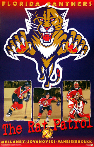 Florida Panthers "Rat Patrol" Poster (Mellanby, Jovanovski, Vanbiesbrouck) - Costacos 1996