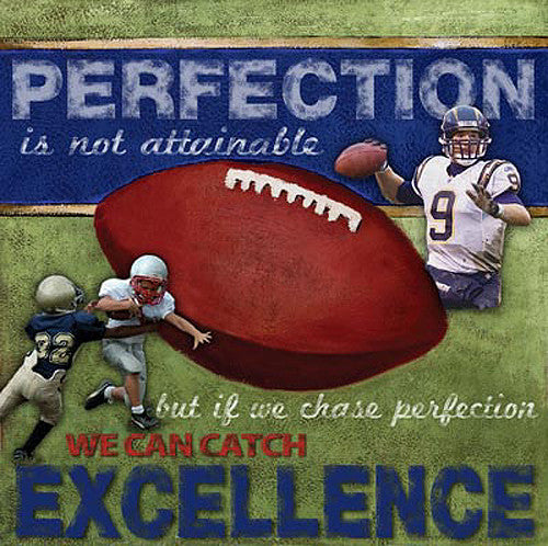 Football "Excellence" Motivational Poster Print - Image Source