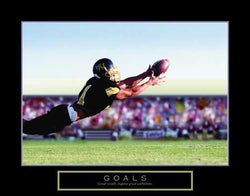 Football "Goals" Motivational Poster (Diving Catch) - Front Line